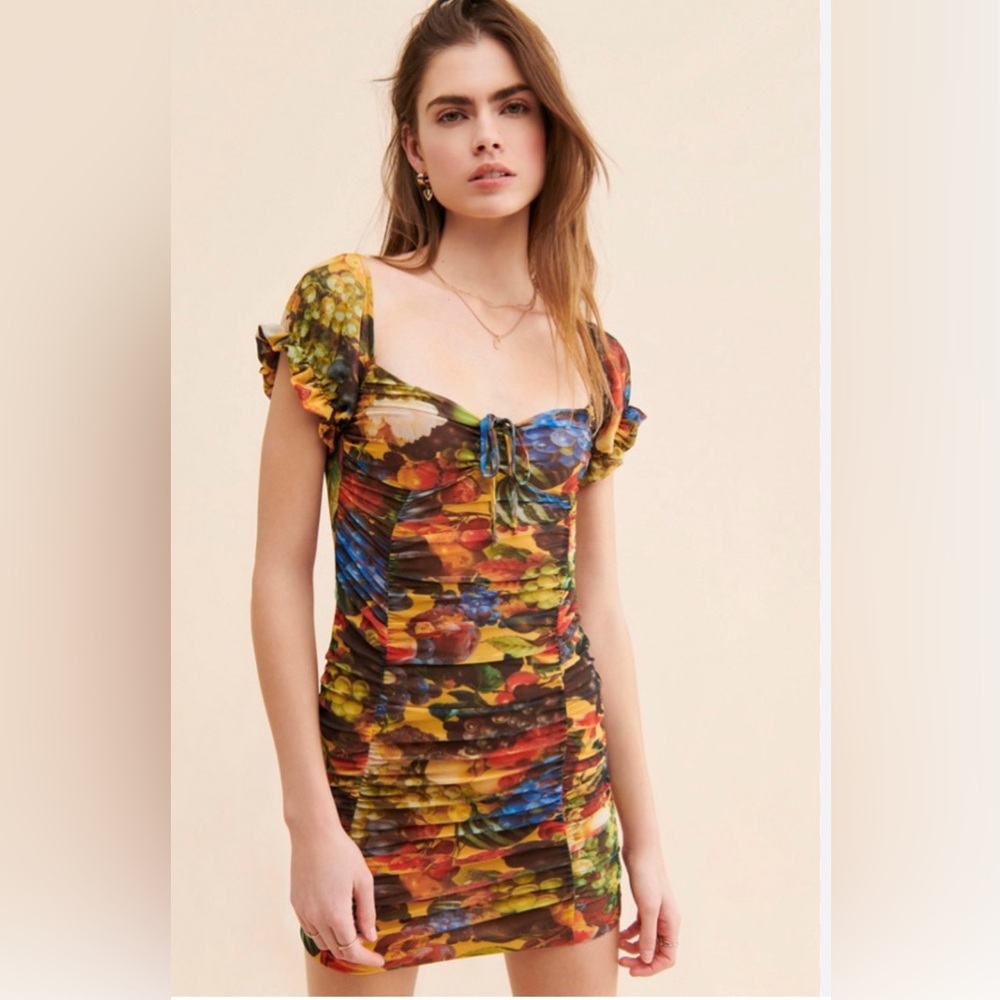 Urban Outfitters Retro Fruit Print Mini Dress